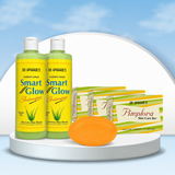 Smart glow shampoo 500ml pack of 2 and pimplora soap pack of 3