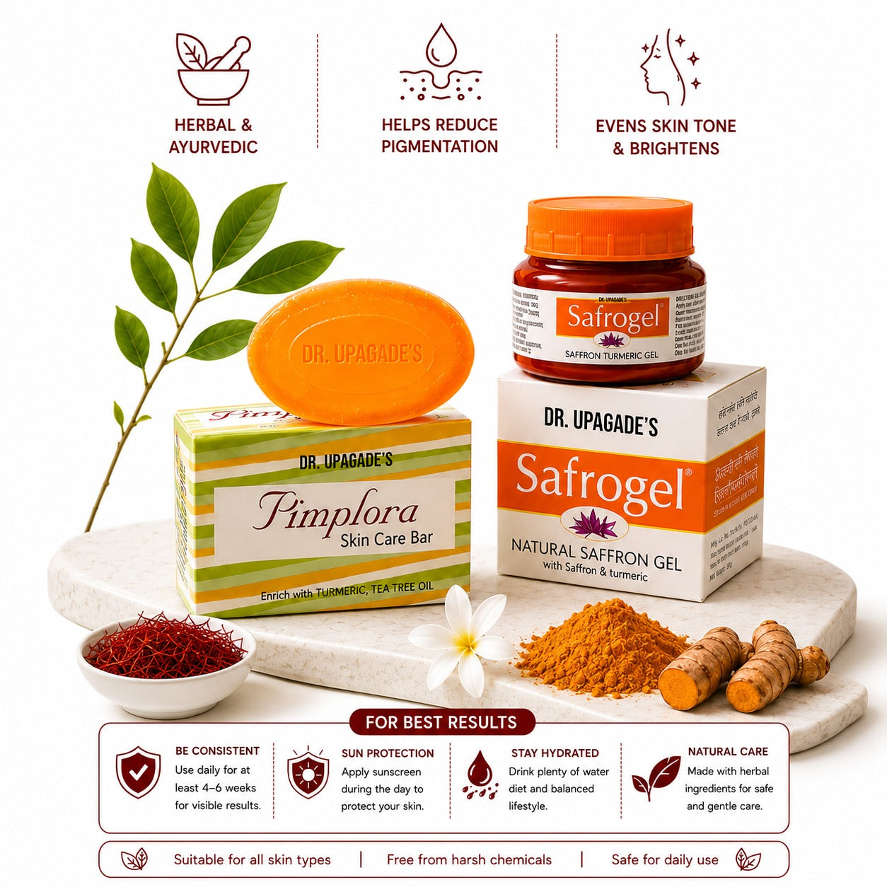 Dr. Upagade's Anti Acne Combo – Pimplora Soap & Safrogel Gel